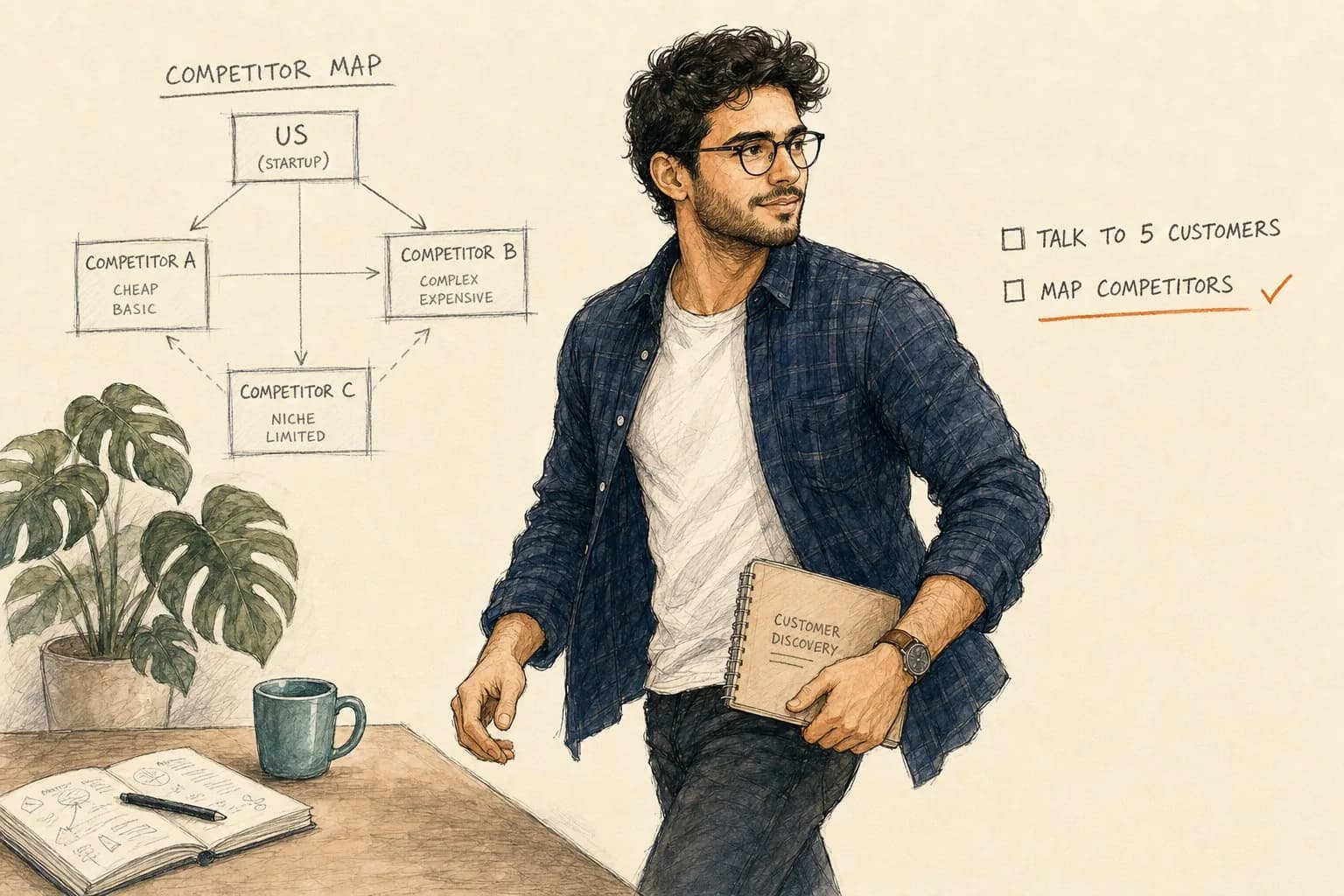 The assignment: five conversations and a competitor map